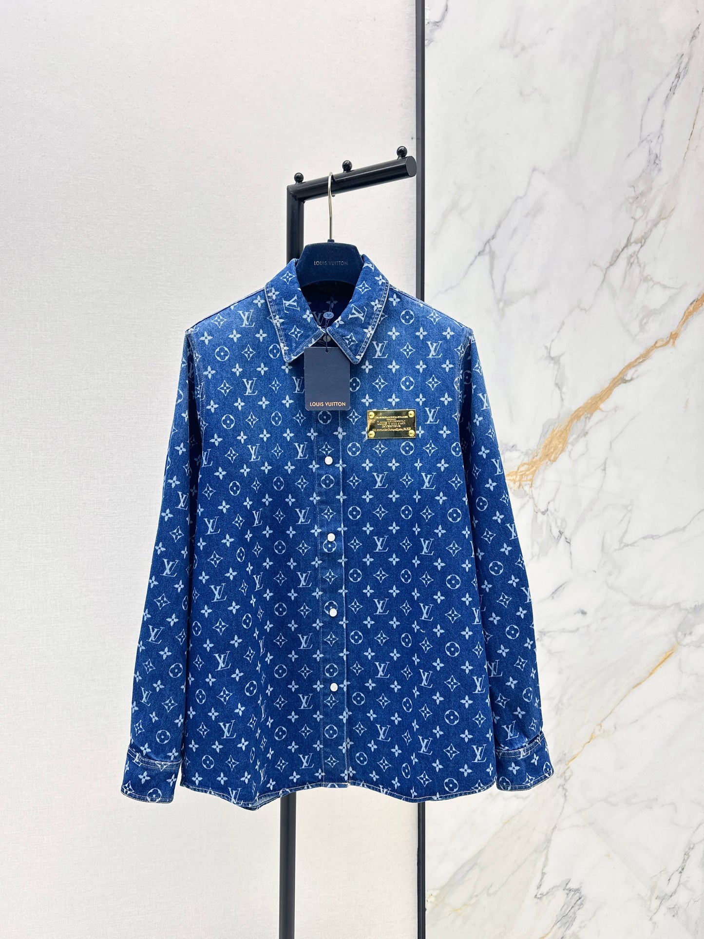 Gradient Denim Jacquard Shirt