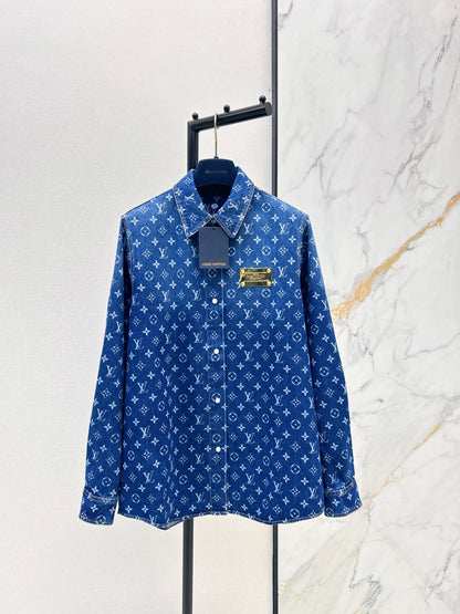 Gradient Denim Jacquard Shirt