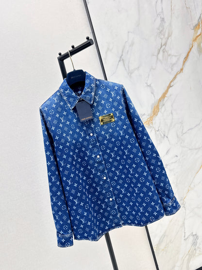 Gradient Denim Jacquard Shirt