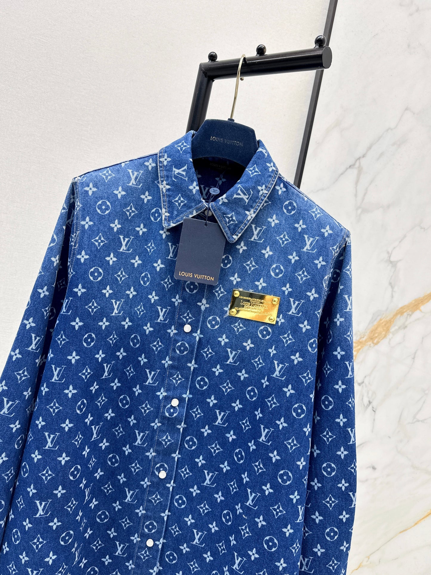Gradient Denim Jacquard Shirt