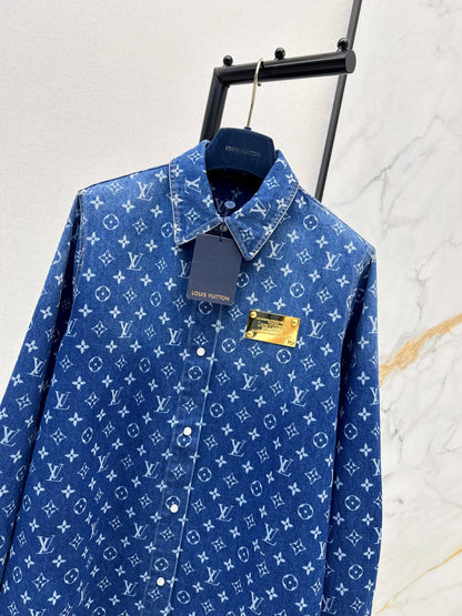 Gradient Denim Jacquard Shirt