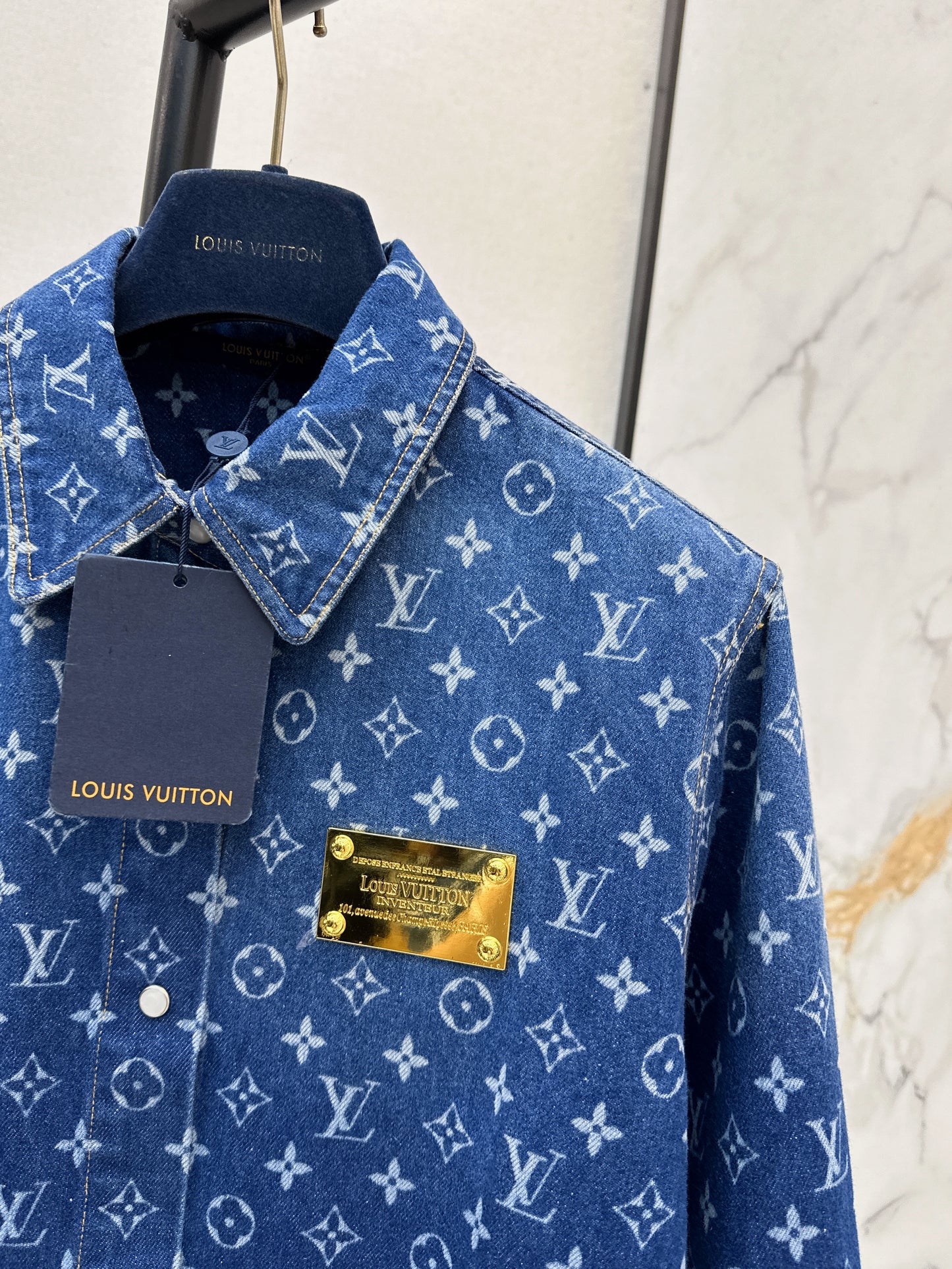 Gradient Denim Jacquard Shirt