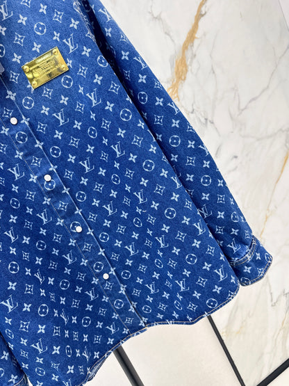 Gradient Denim Jacquard Shirt