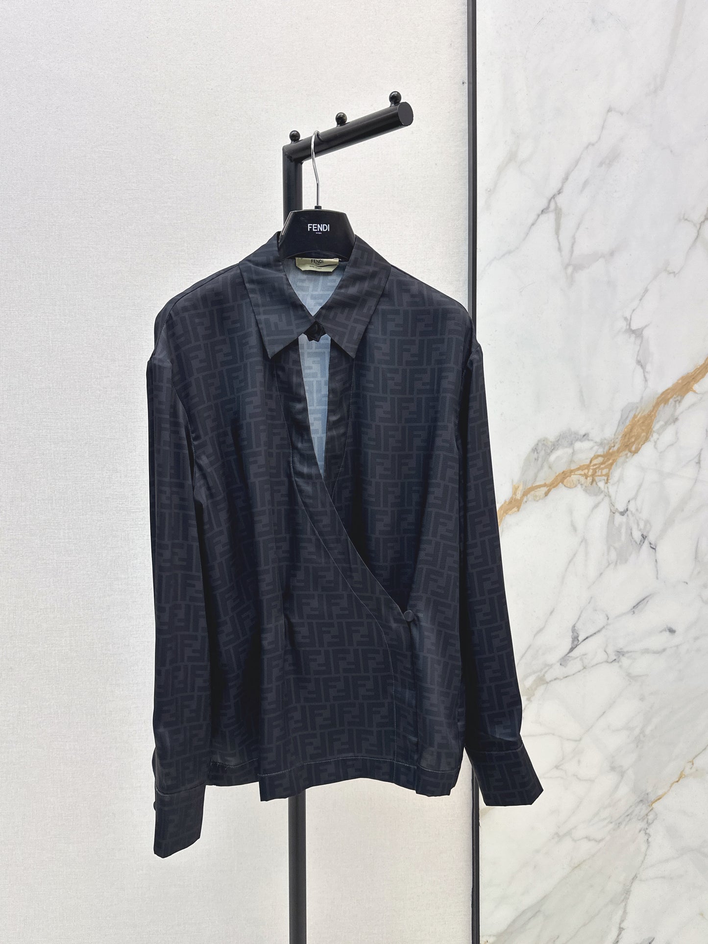 Asymmetrical silk blouse