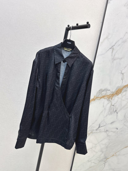Asymmetrical silk blouse