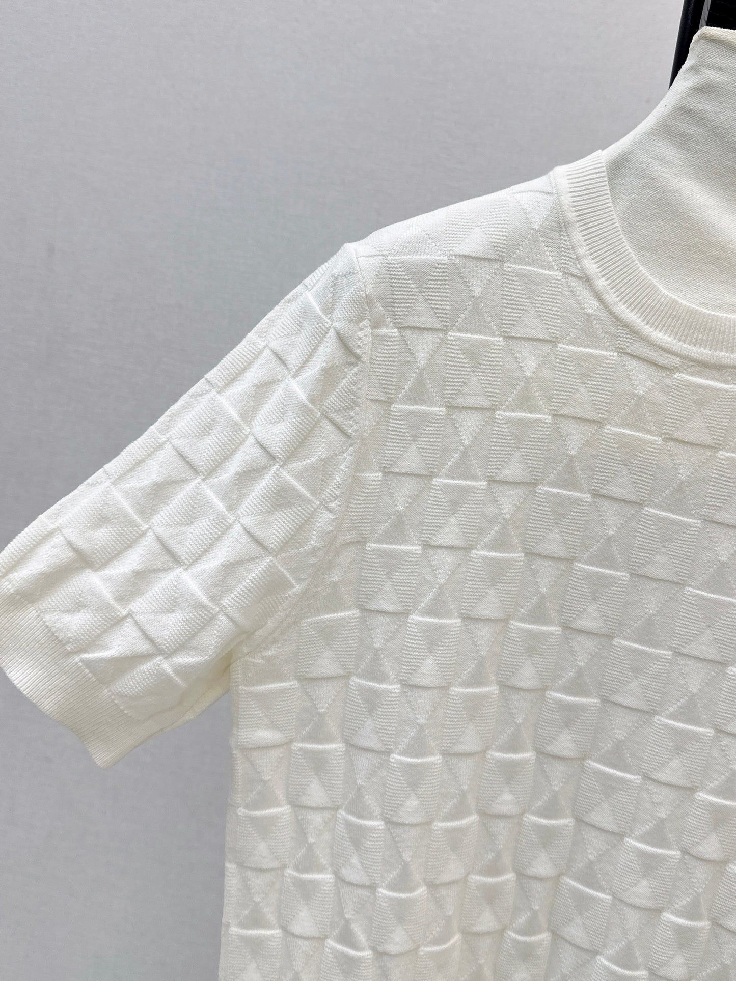 Metal Button Wool Short-Sleeve T-Shirt