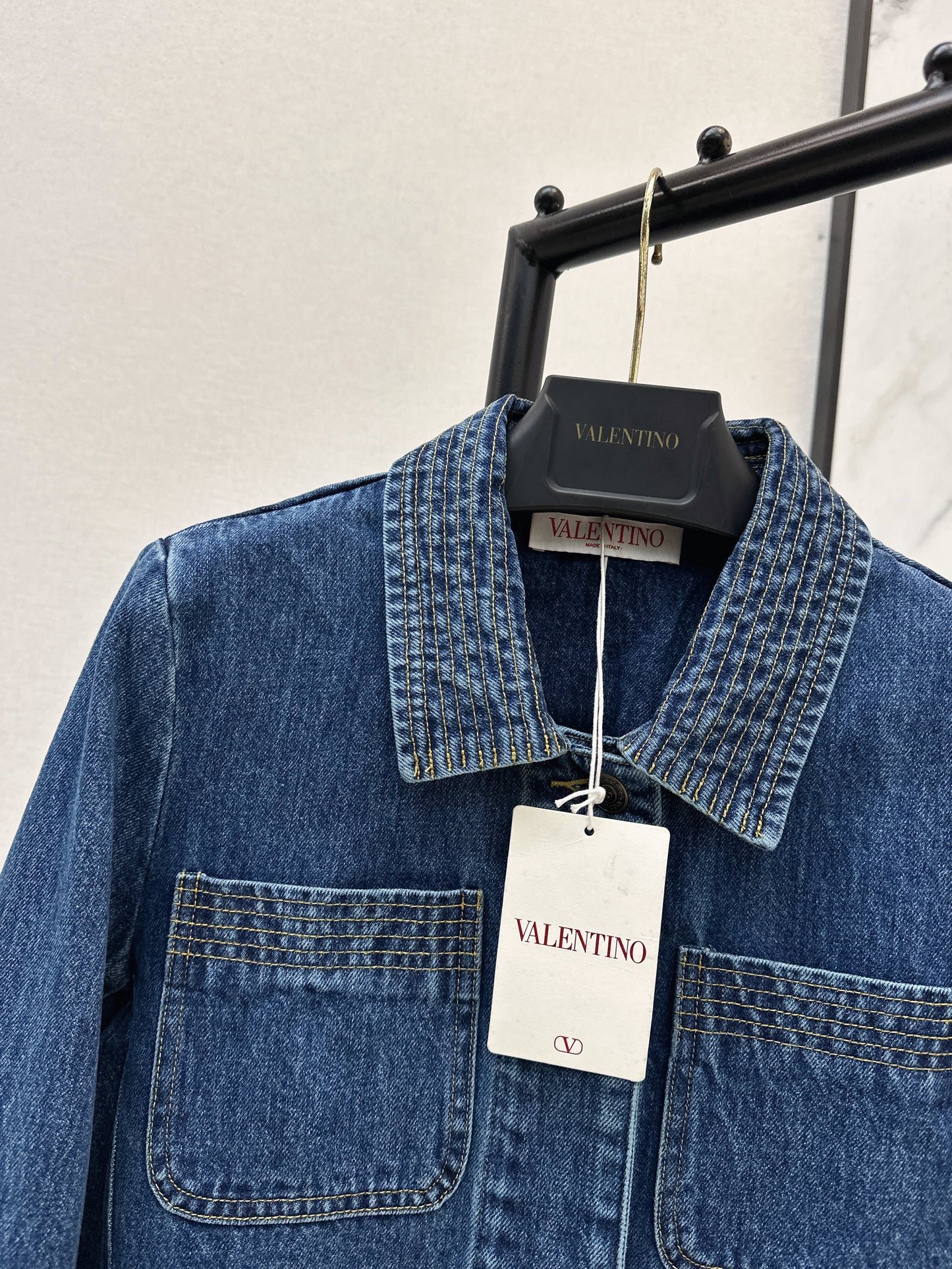 Hardware-embellished denim jacket