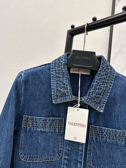 Hardware-embellished denim jacket