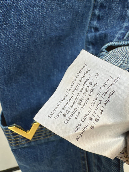 Hardware-embellished denim jacket