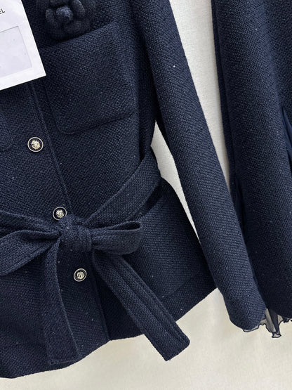 Collared woven coat/Pencil skirt
