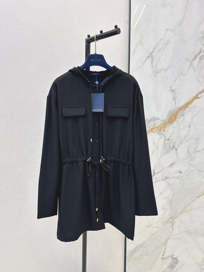 Drawstring hooded dress