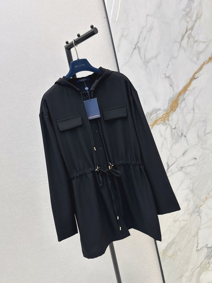 Drawstring hooded dress