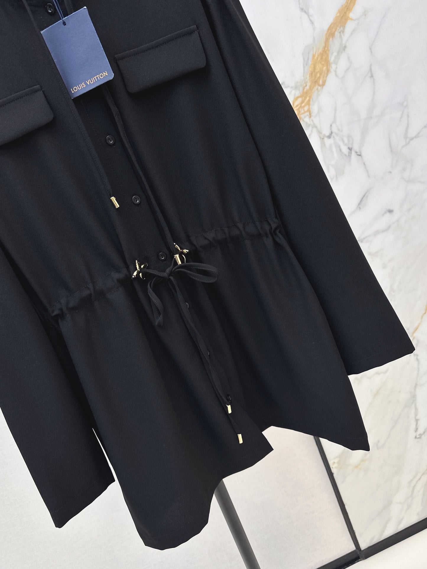 Drawstring hooded dress
