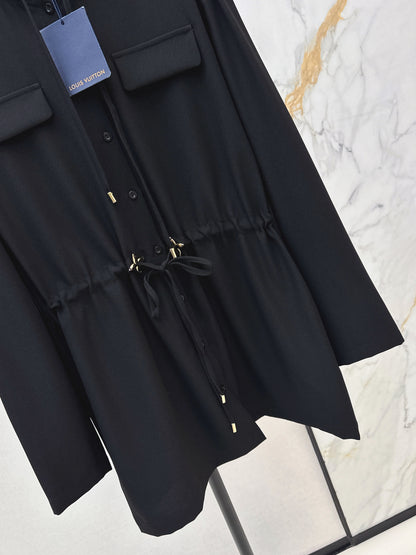 Drawstring hooded dress