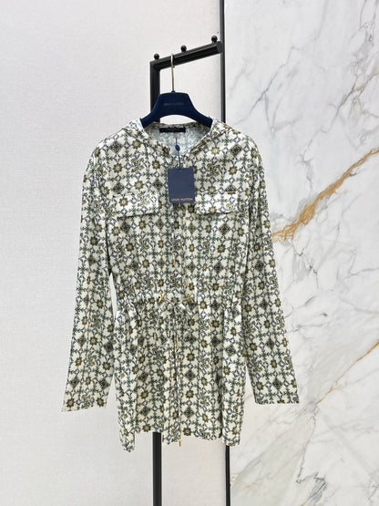 Monogram Print Hooded Dress