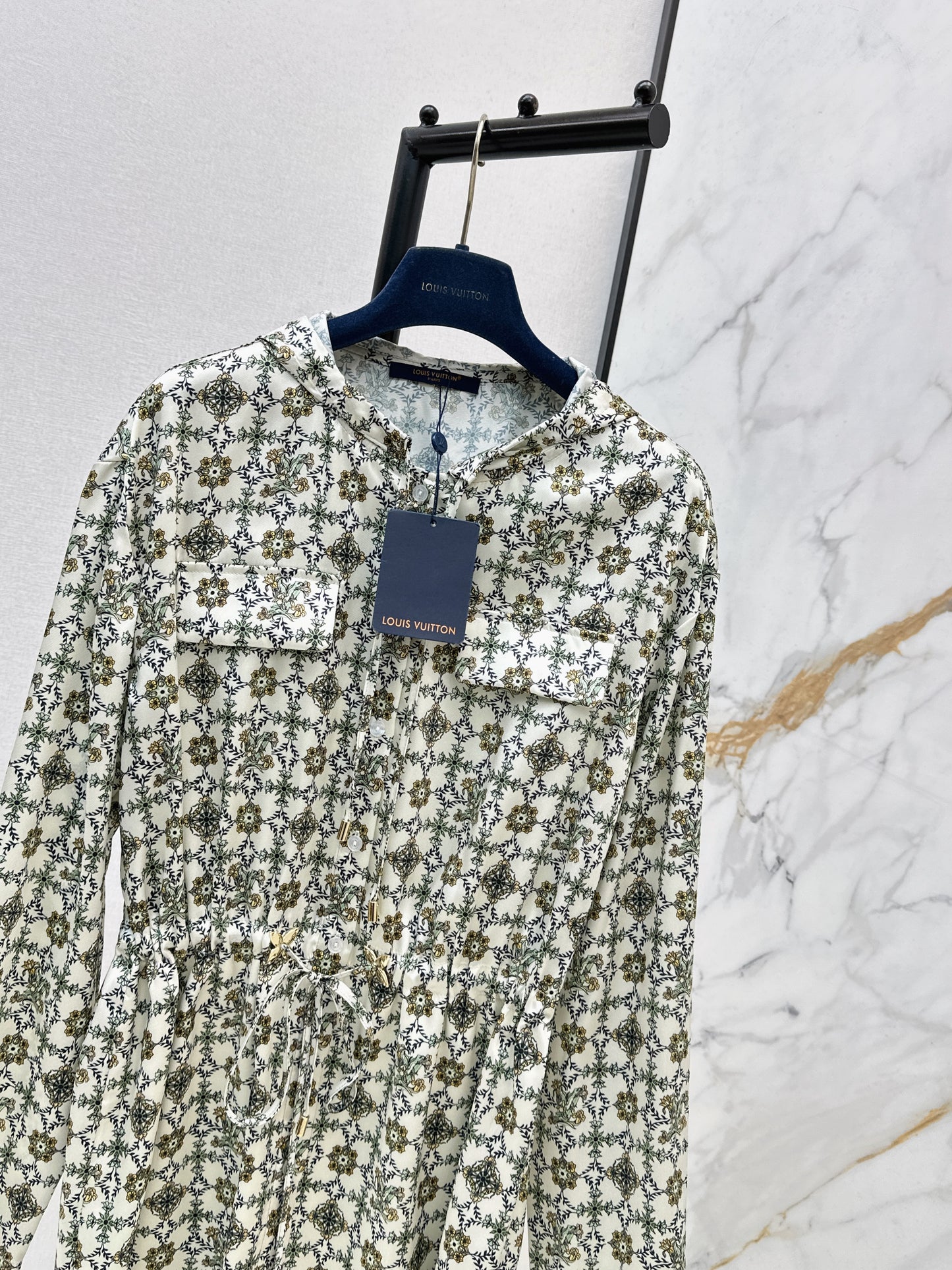 Monogram Print Hooded Dress