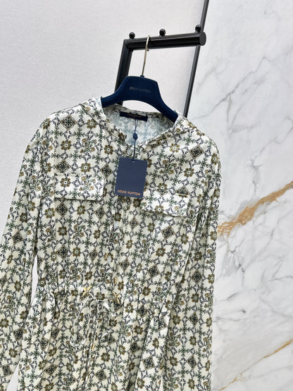 Monogram Print Hooded Dress