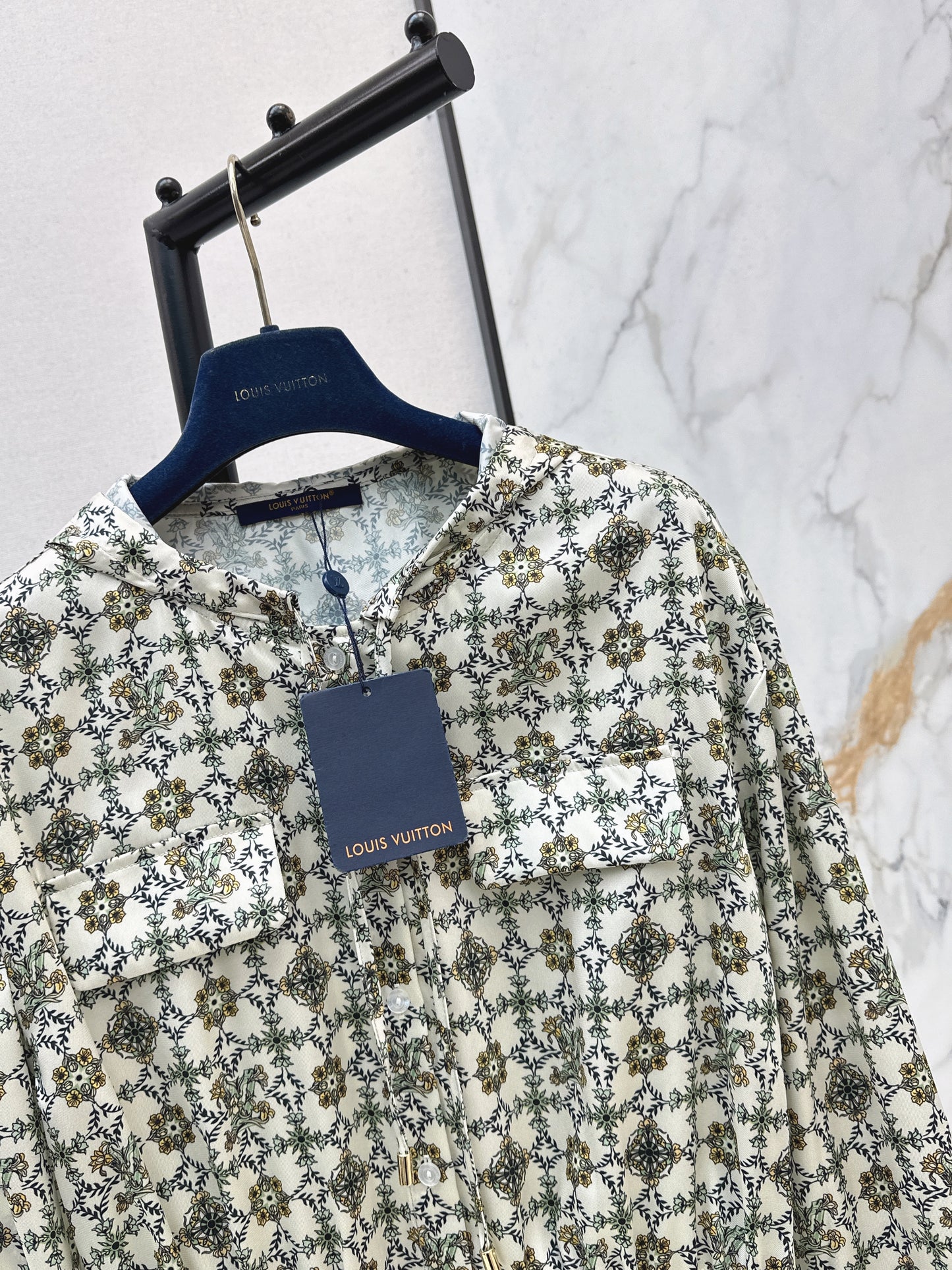 Monogram Print Hooded Dress