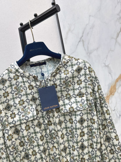 Monogram Print Hooded Dress