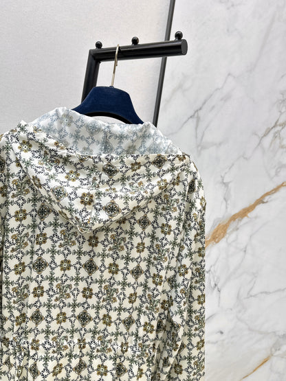 Monogram Print Hooded Dress