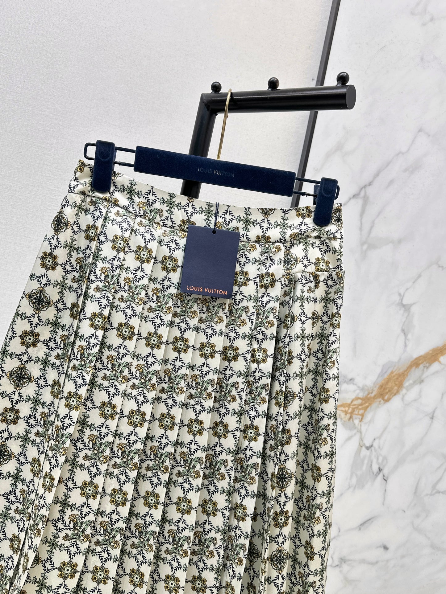 Printed Pleated Midi Skirt