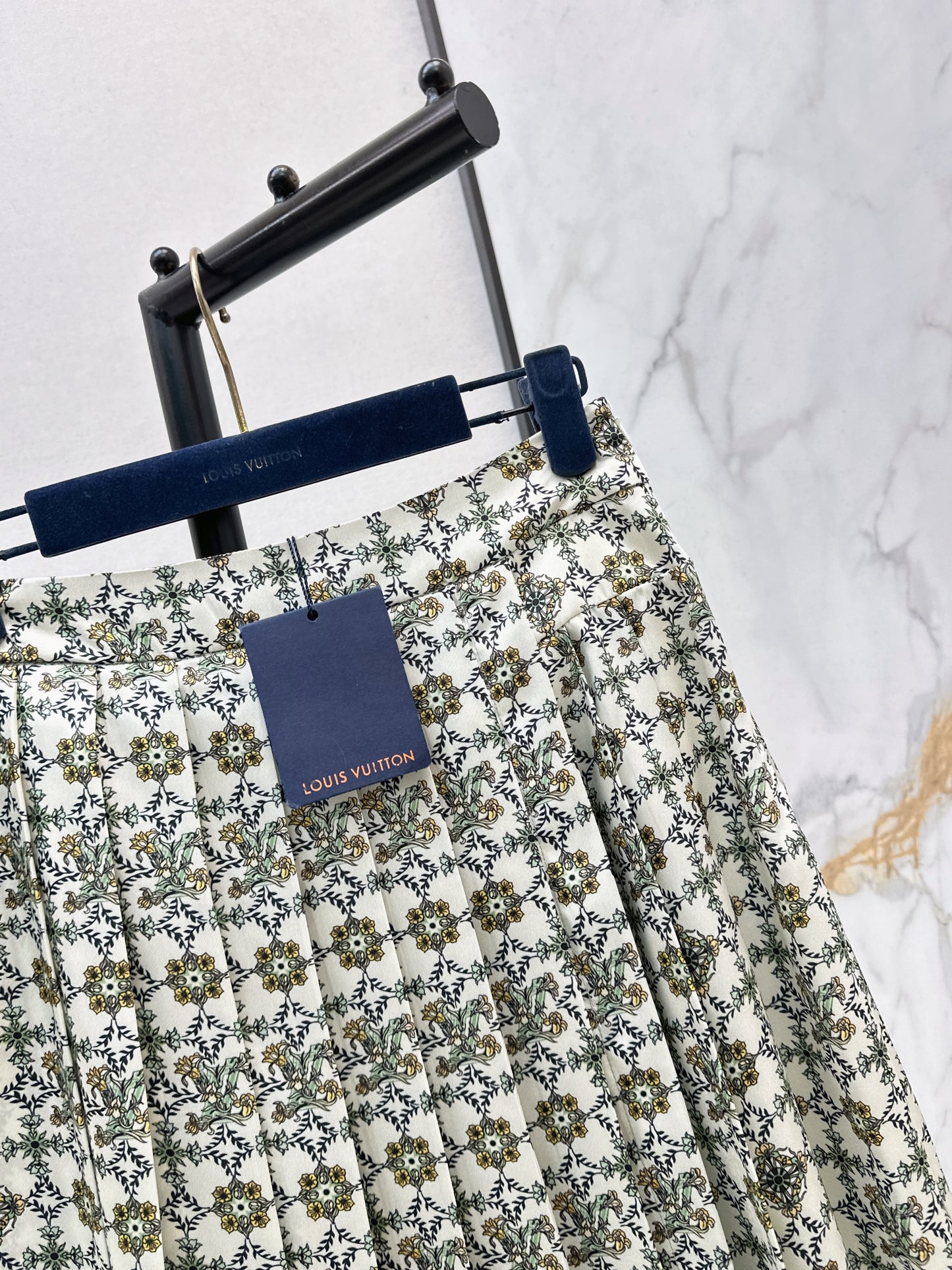 Printed Pleated Midi Skirt