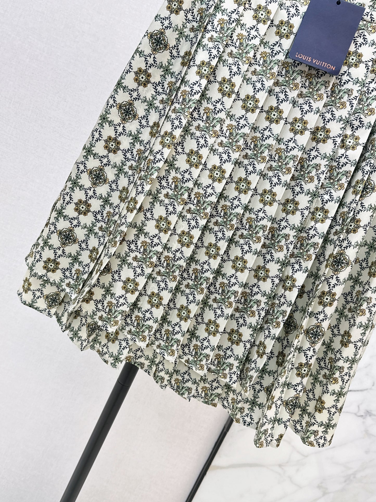 Printed Pleated Midi Skirt