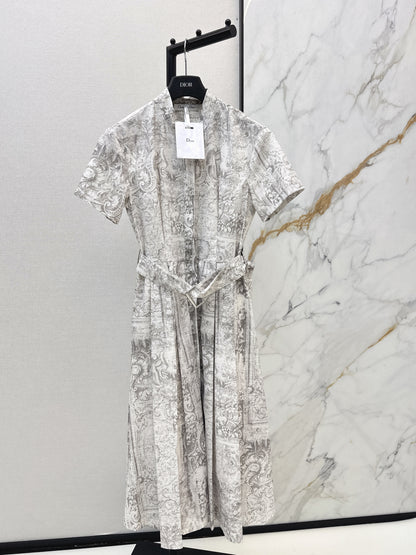 Long stand-up collar dress
