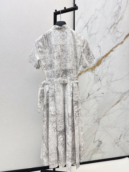 Long stand-up collar dress