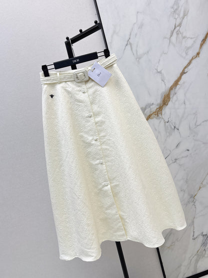 Umbrella-shaped high-waisted midi skirt