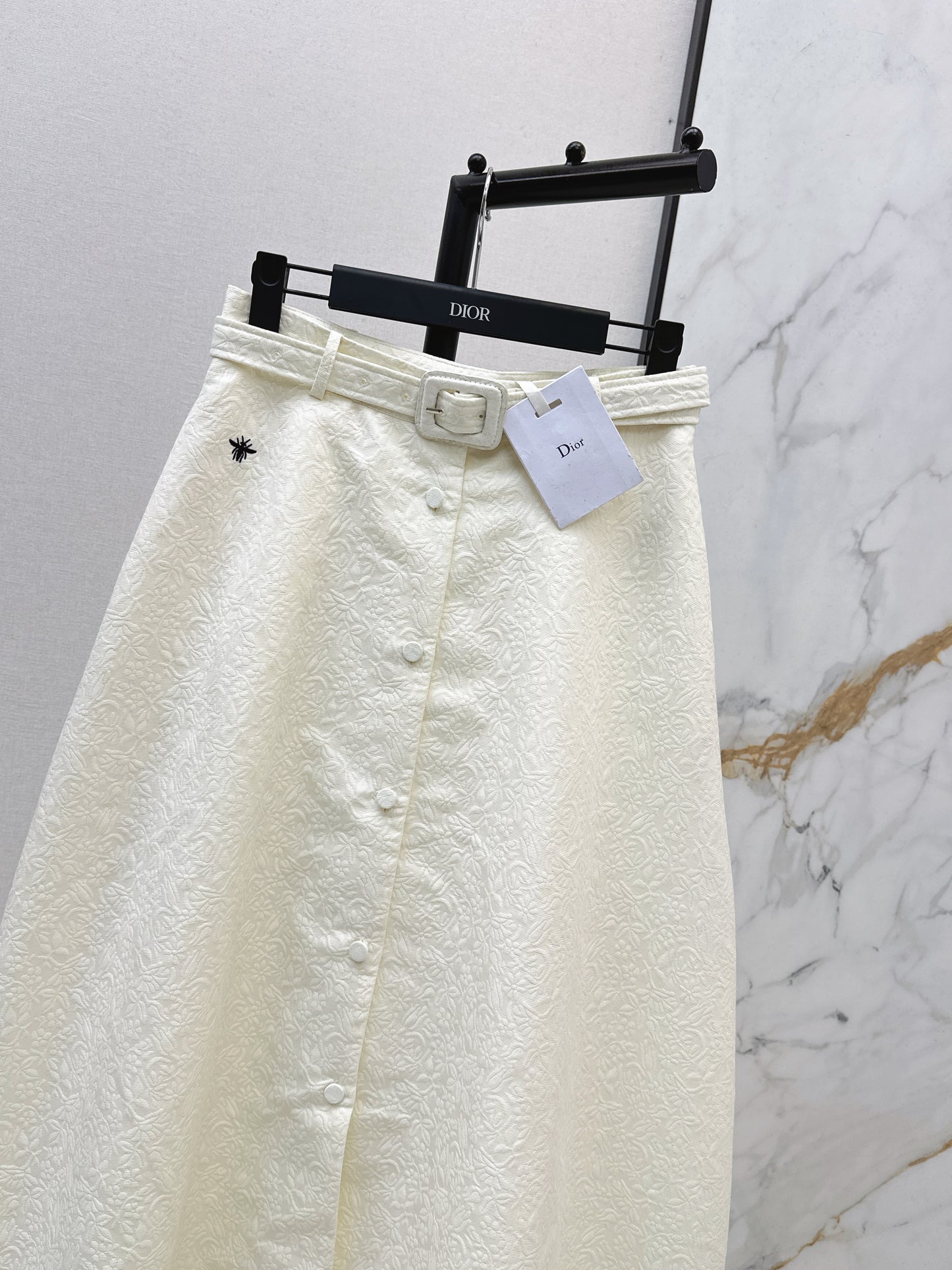 Umbrella-shaped high-waisted midi skirt