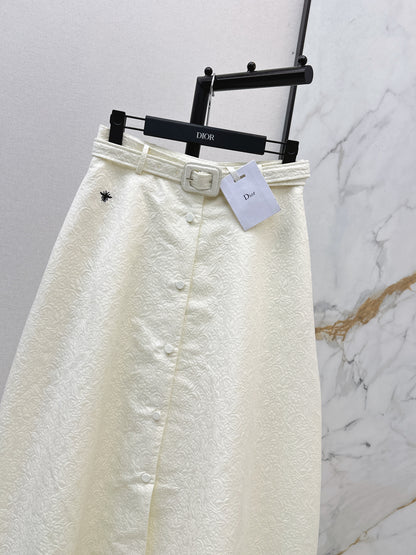Umbrella-shaped high-waisted midi skirt