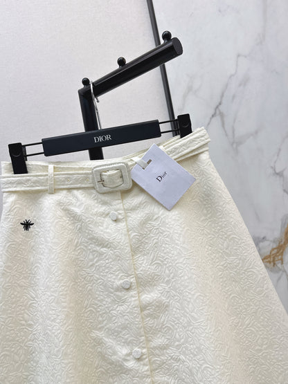 Umbrella-shaped high-waisted midi skirt