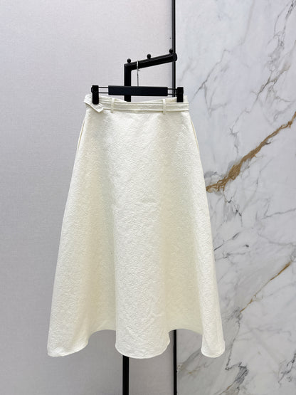 Umbrella-shaped high-waisted midi skirt