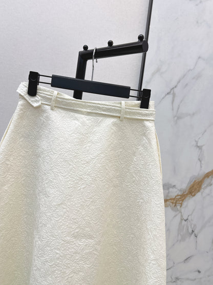 Umbrella-shaped high-waisted midi skirt