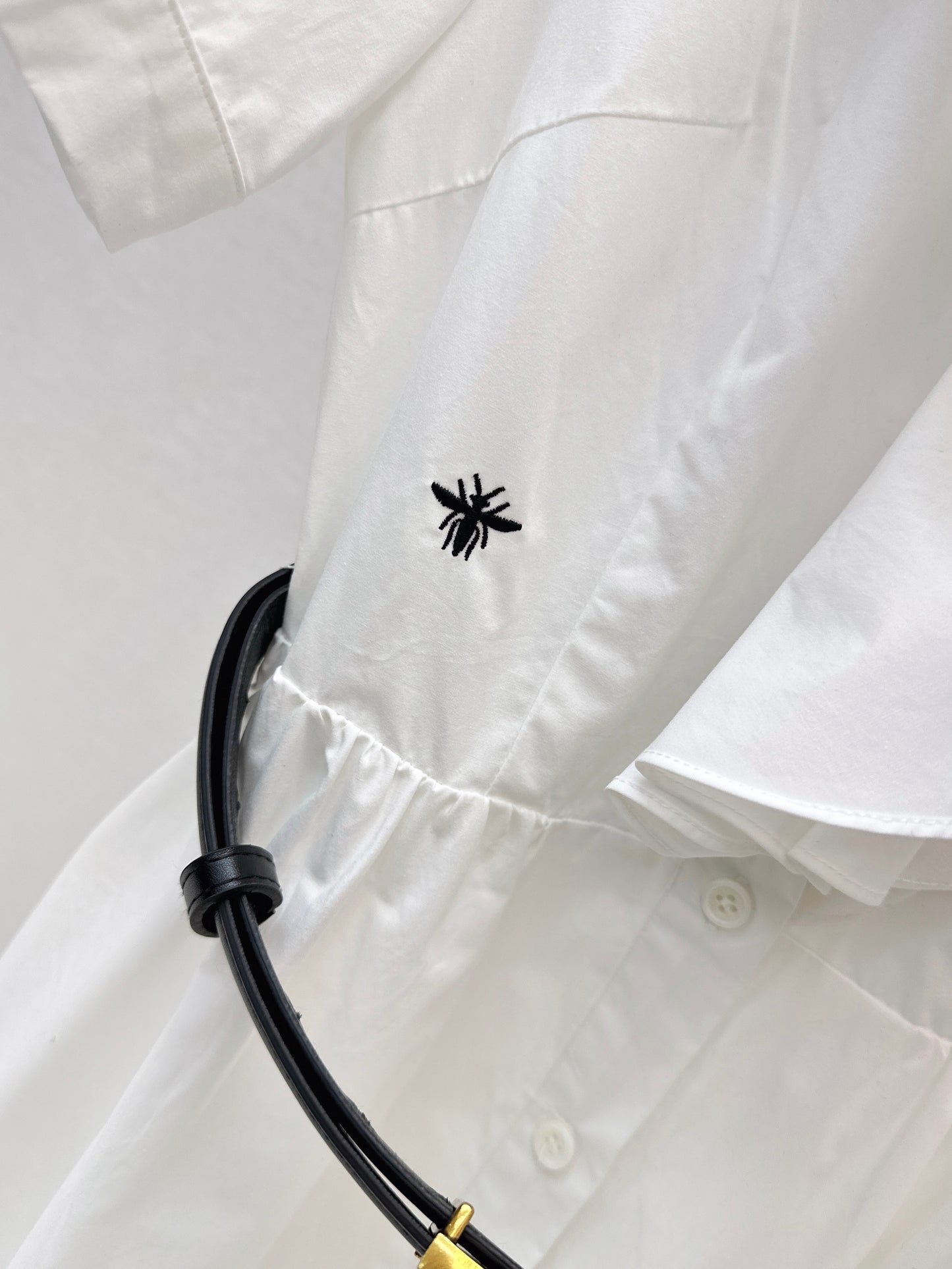 Long dress with ruffled trim