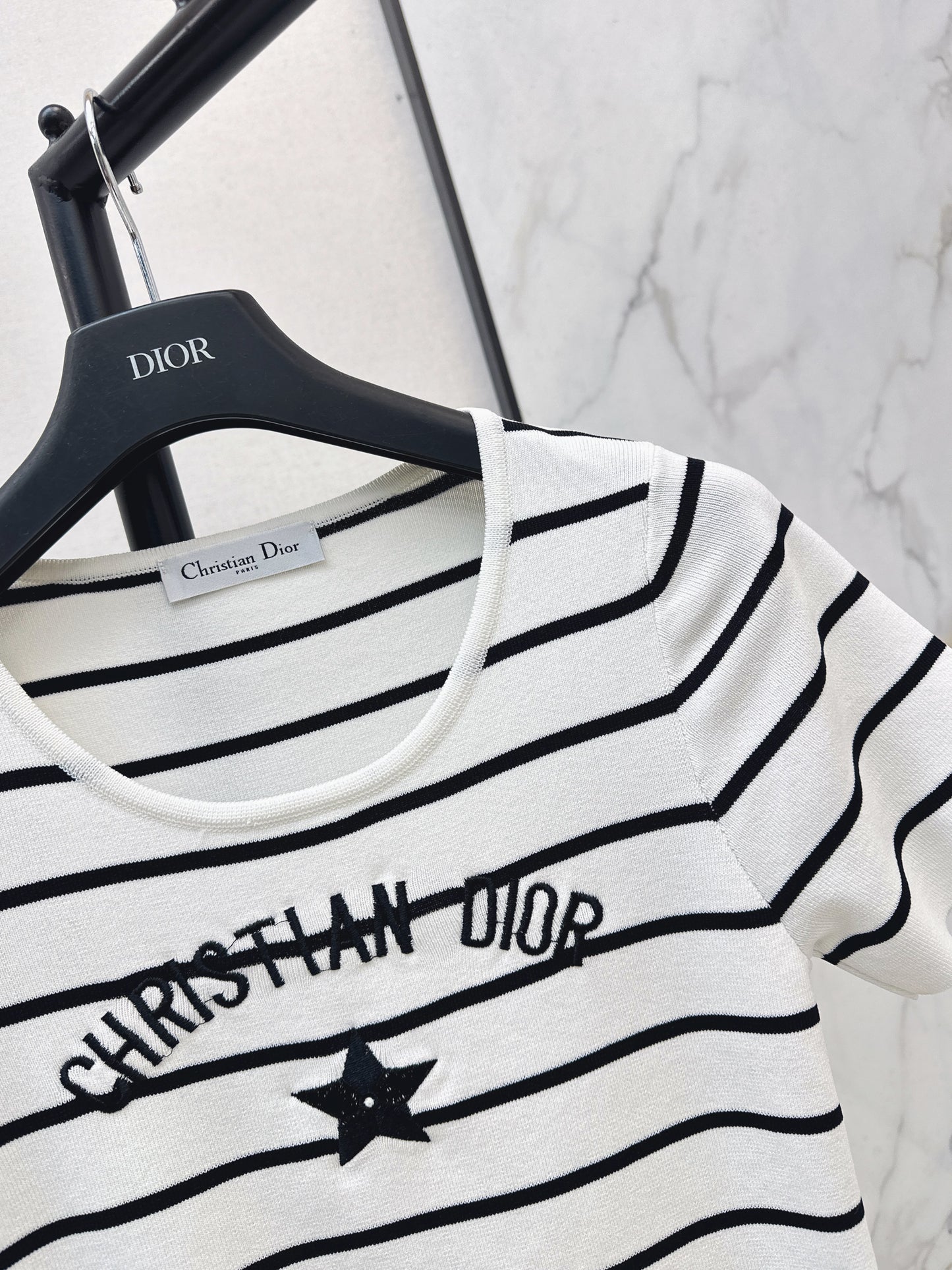 Striped Short-Sleeve Knit Top
