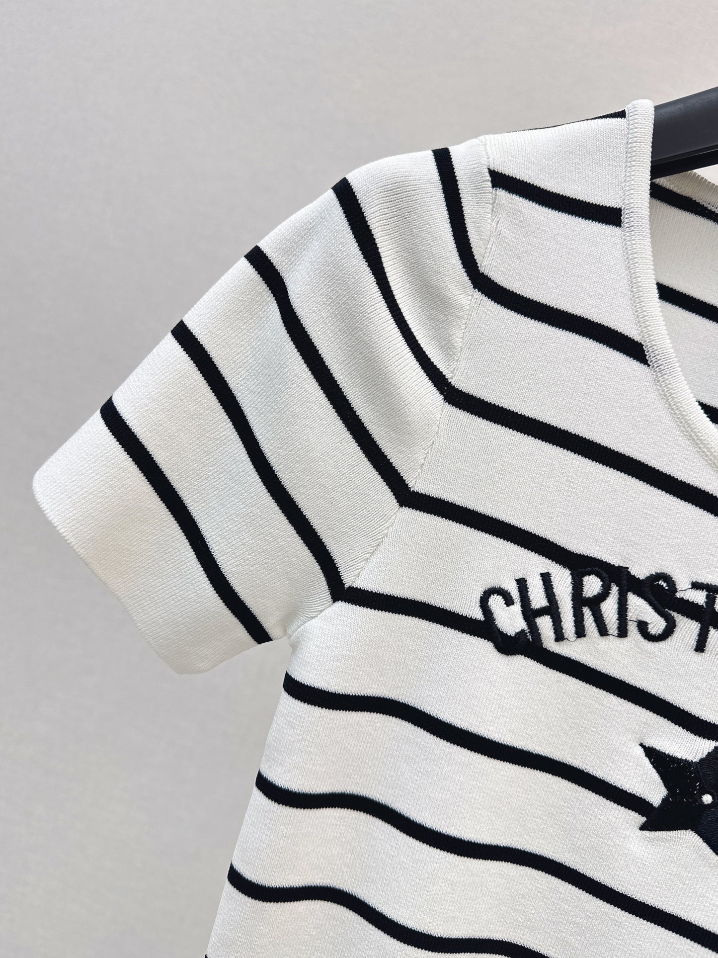 Striped Short-Sleeve Knit Top