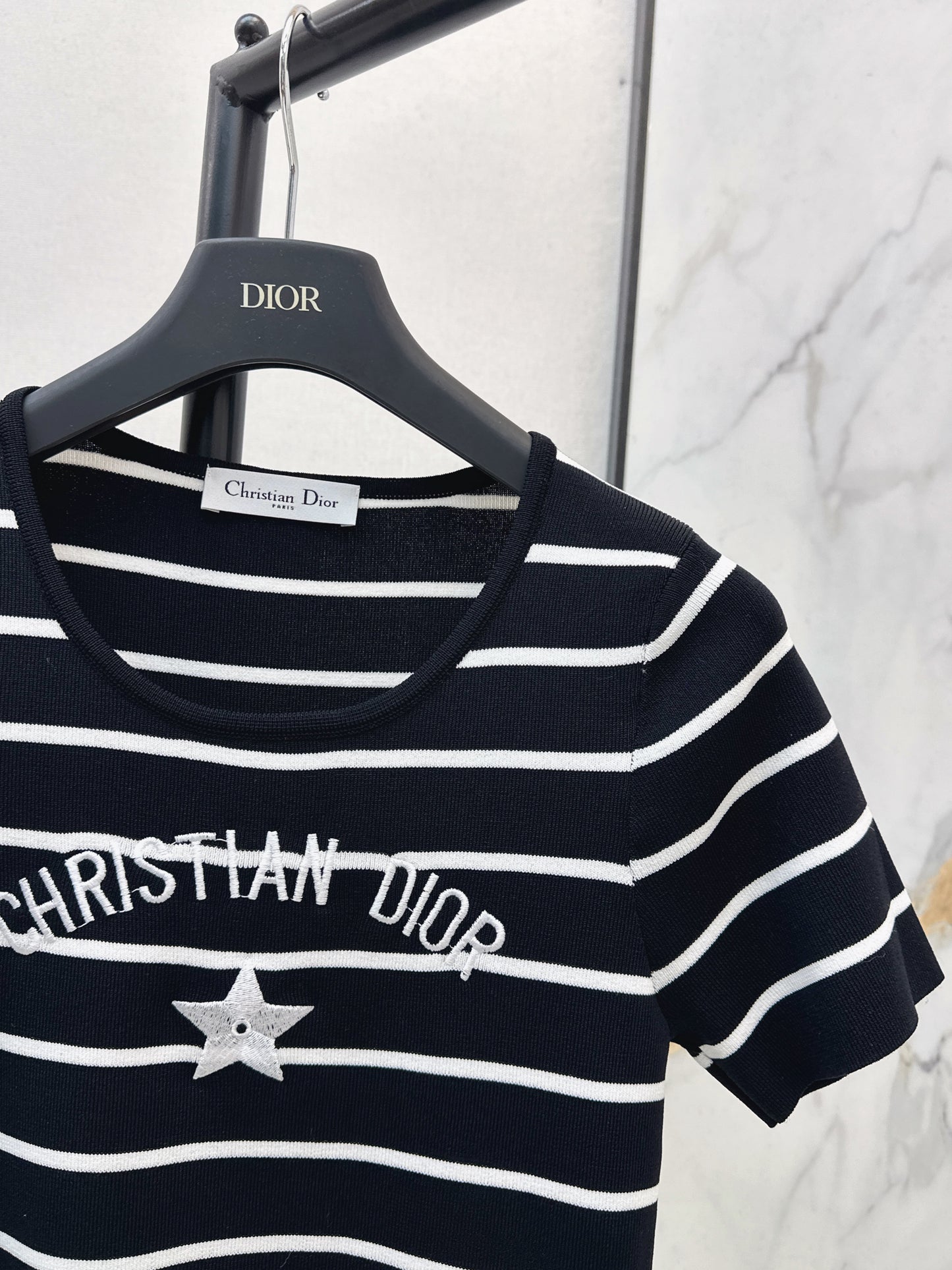 Striped Short-Sleeve Knit Top