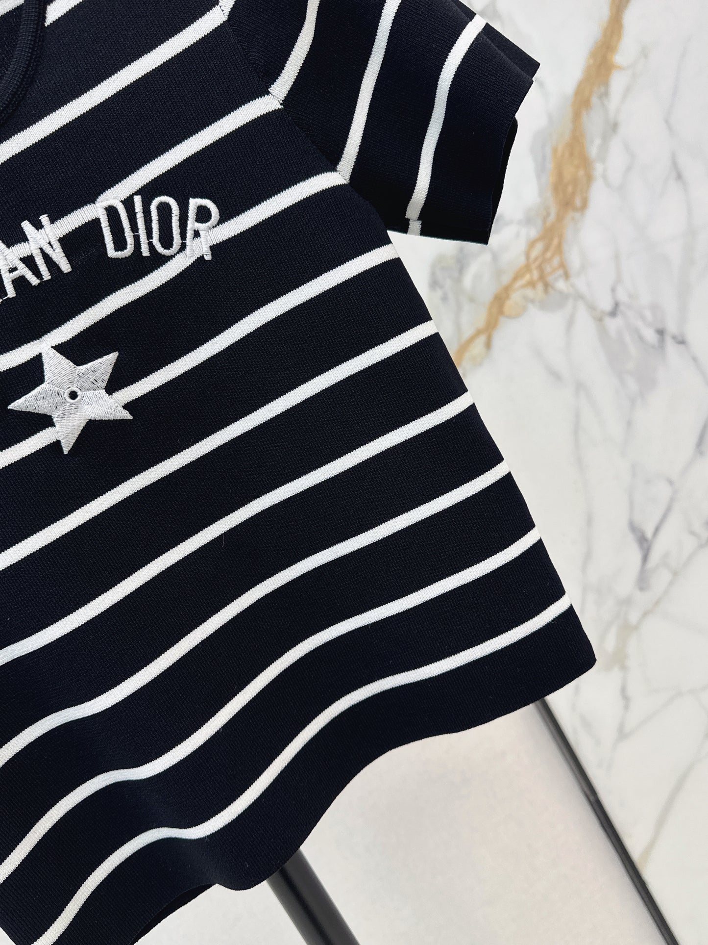 Striped Short-Sleeve Knit Top