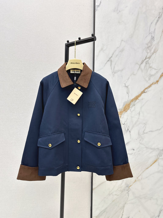 Corduroy Patchwork Trench Coat