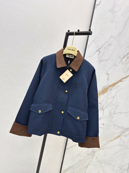 Corduroy Patchwork Trench Coat