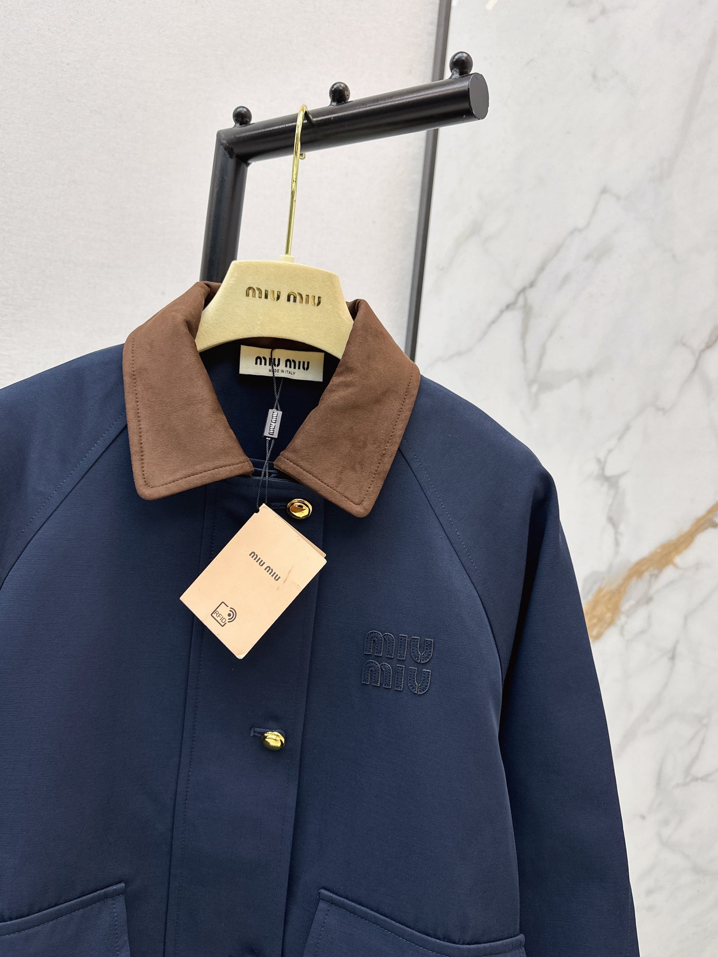 Corduroy Patchwork Trench Coat