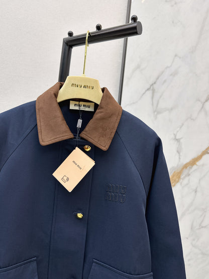 Corduroy Patchwork Trench Coat