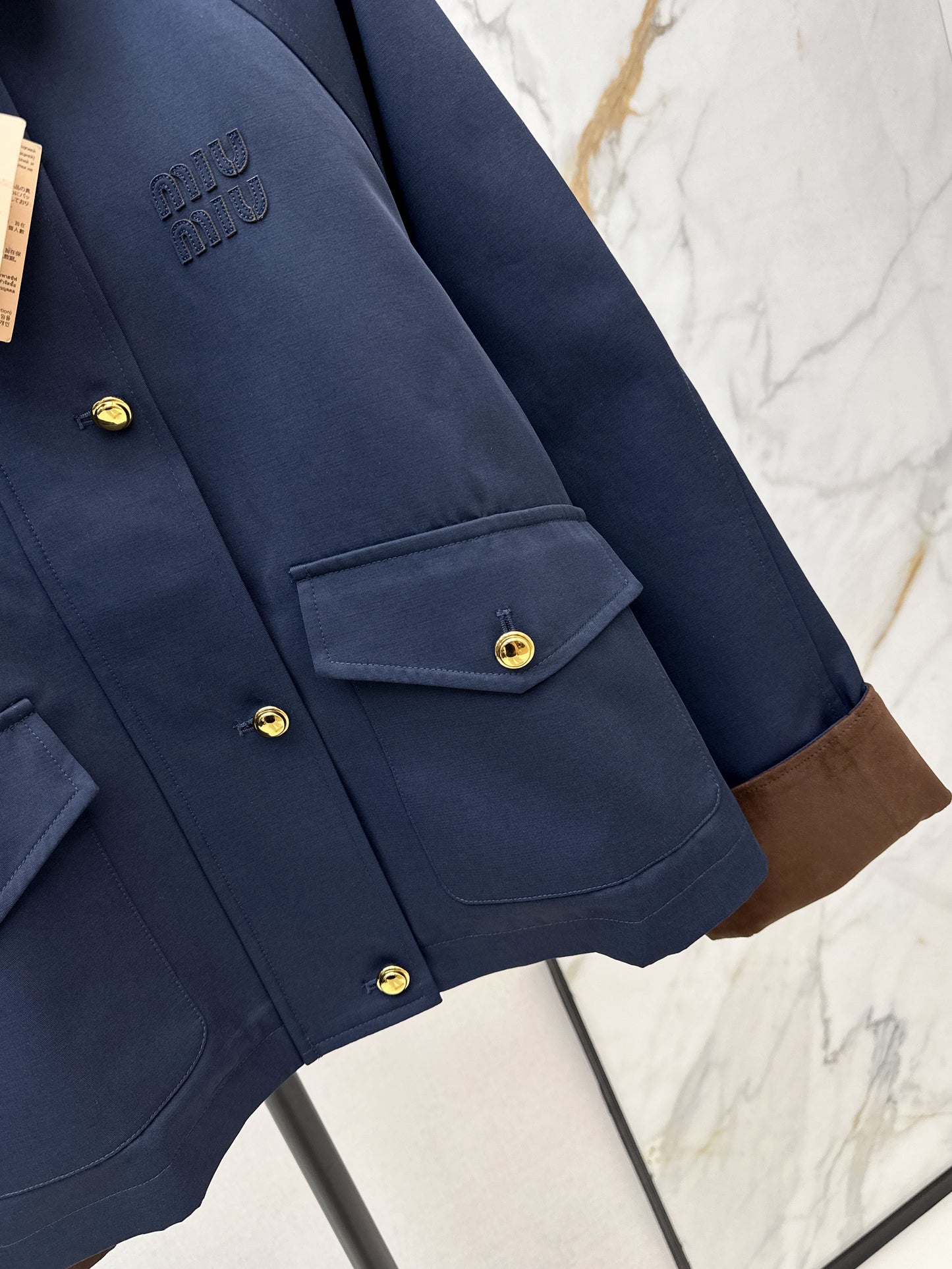 Corduroy Patchwork Trench Coat