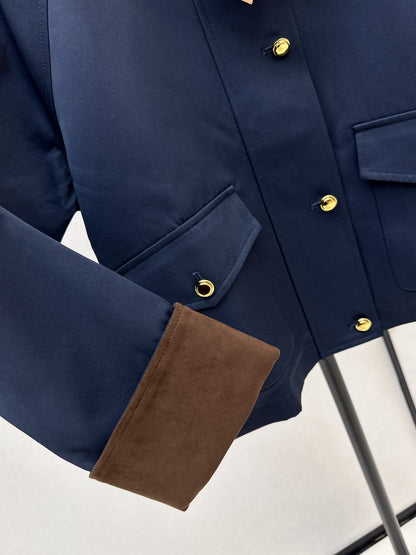 Corduroy Patchwork Trench Coat