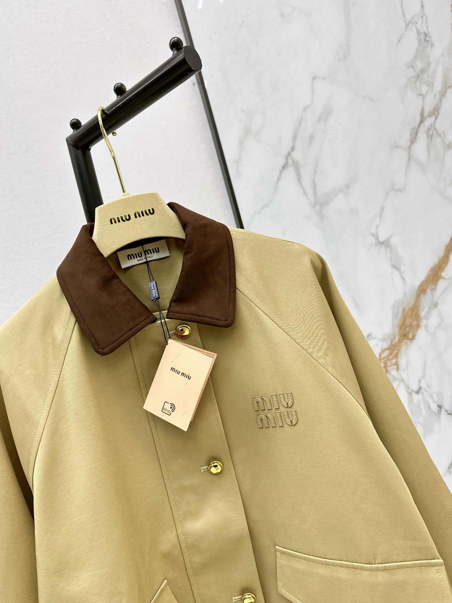 Corduroy Patchwork Trench Coat
