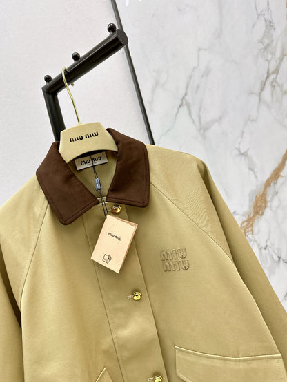 Corduroy Patchwork Trench Coat