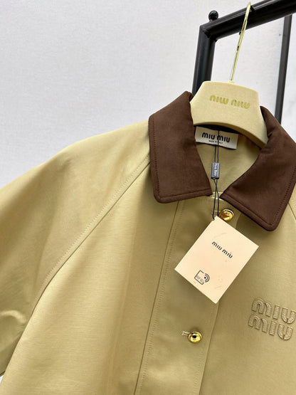 Corduroy Patchwork Trench Coat