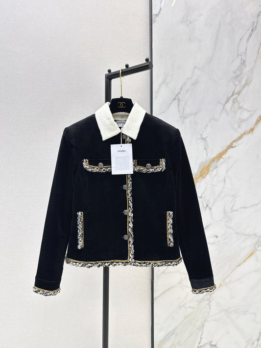 Detachable Collar Corduroy Jacket